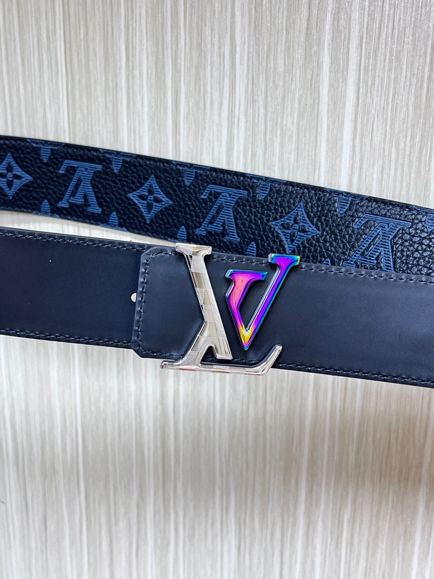 Louis Vuitton Basic Belt Cow Leather Silver M-l