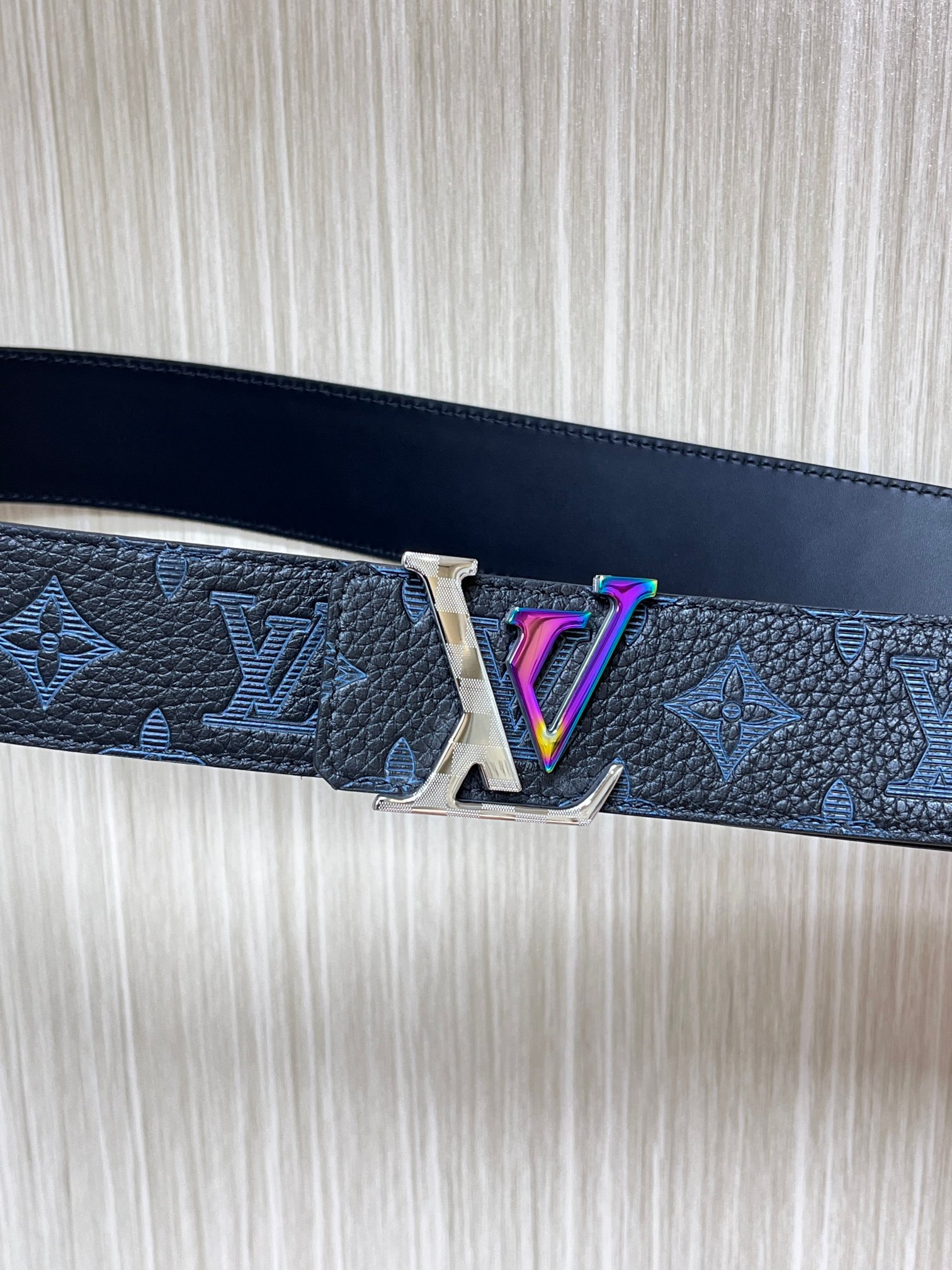 Louis Vuitton Basic Belt Cow Leather Silver M-l