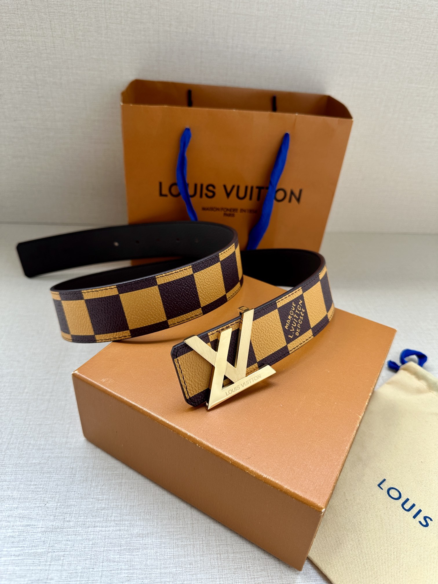 Louis Vuitton Male Basic Belt Cow Leather S-m-l