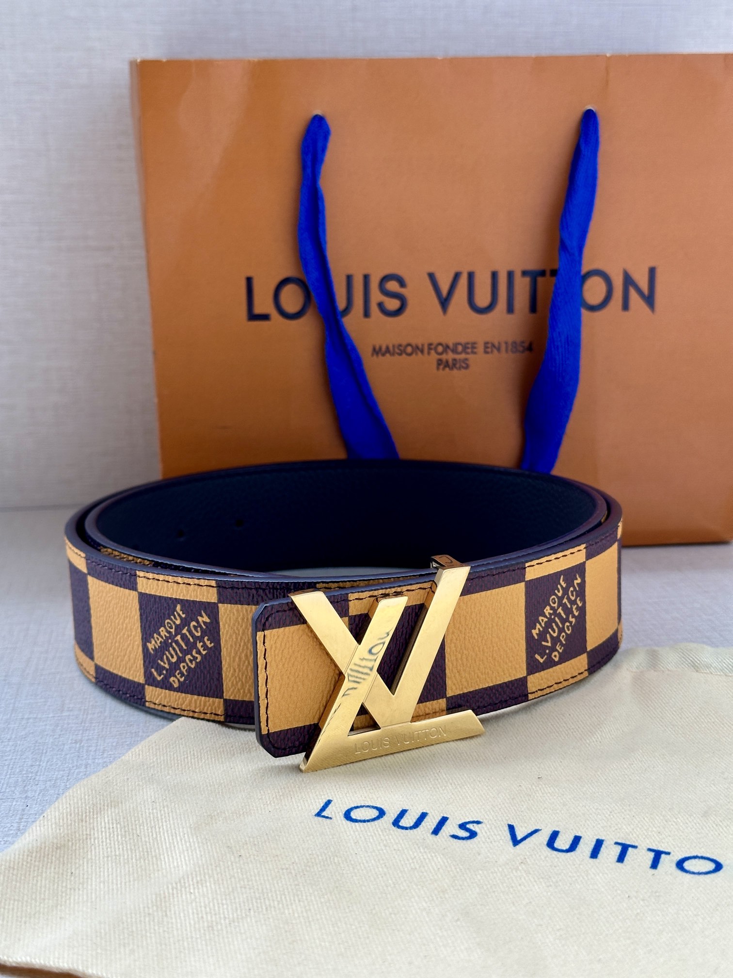 Louis Vuitton Male Basic Belt Cow Leather S-m-l