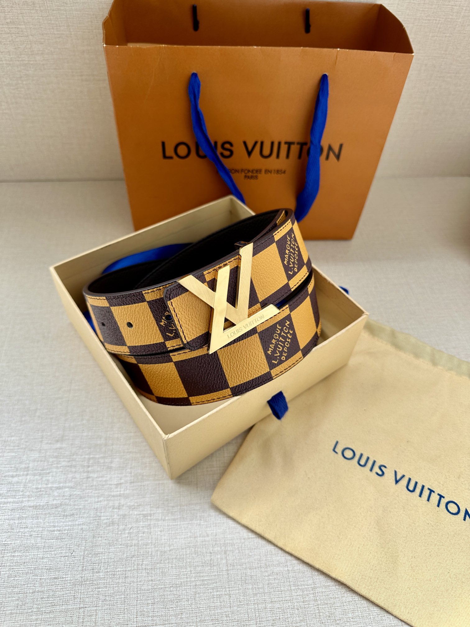 Louis Vuitton Male Basic Belt Cow Leather S-m-l