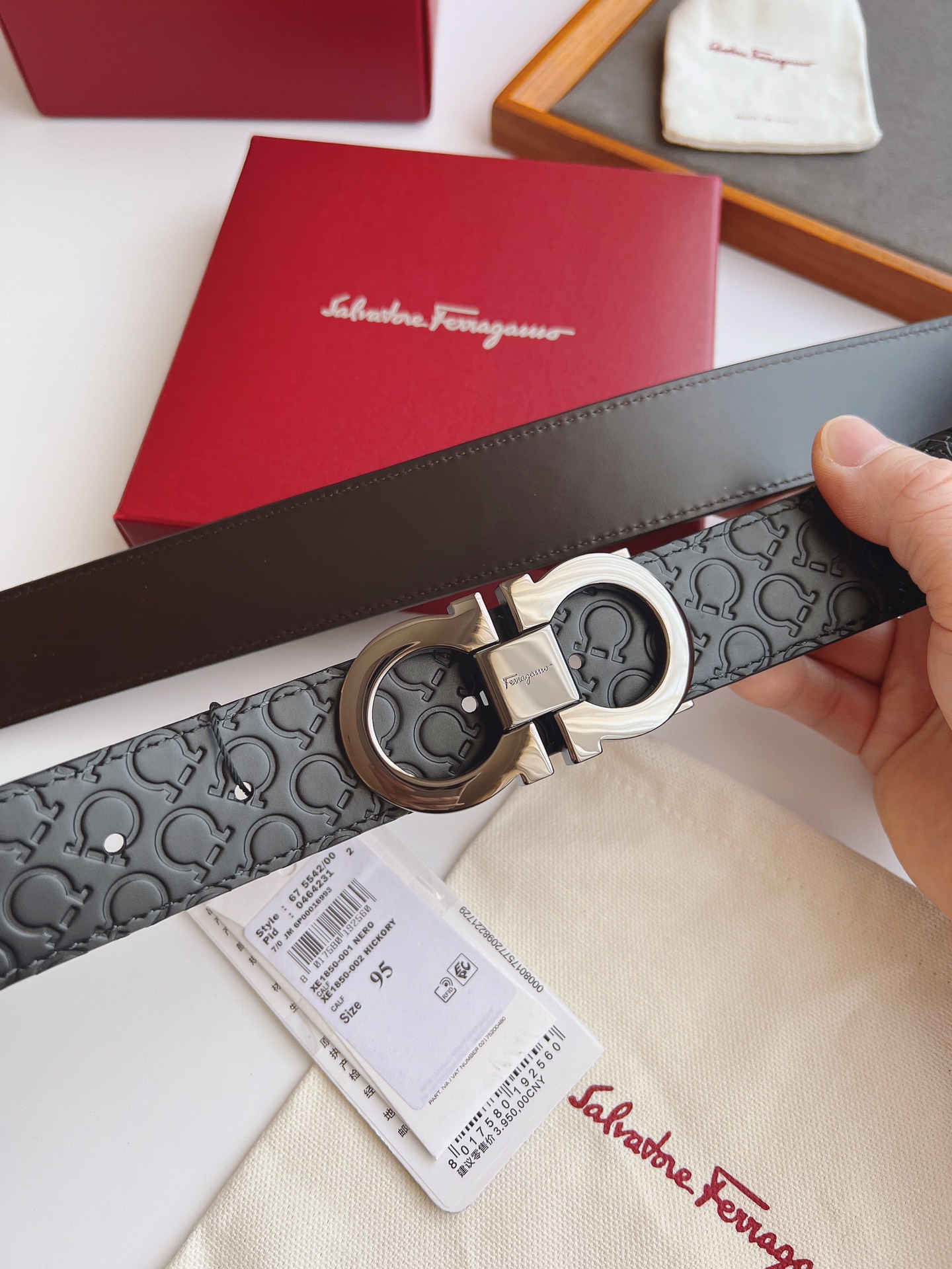 Salvatore Ferragamo Male Leather Belt Top Grain Leather 13514-m