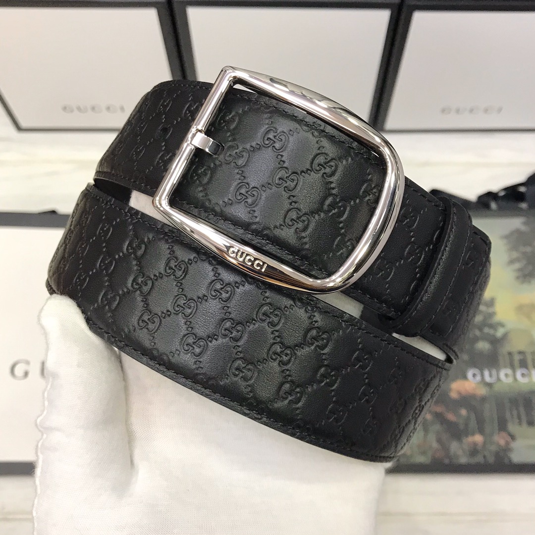 Gucci Male Pin Buckle Belt Cow Leather Black M