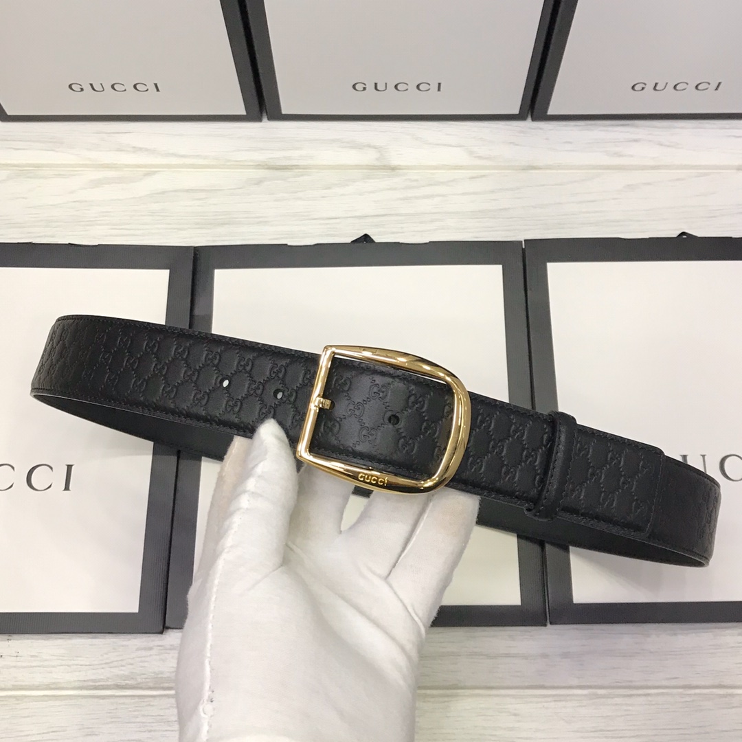 Gucci Male Pin Buckle Belt Cow Leather Black M