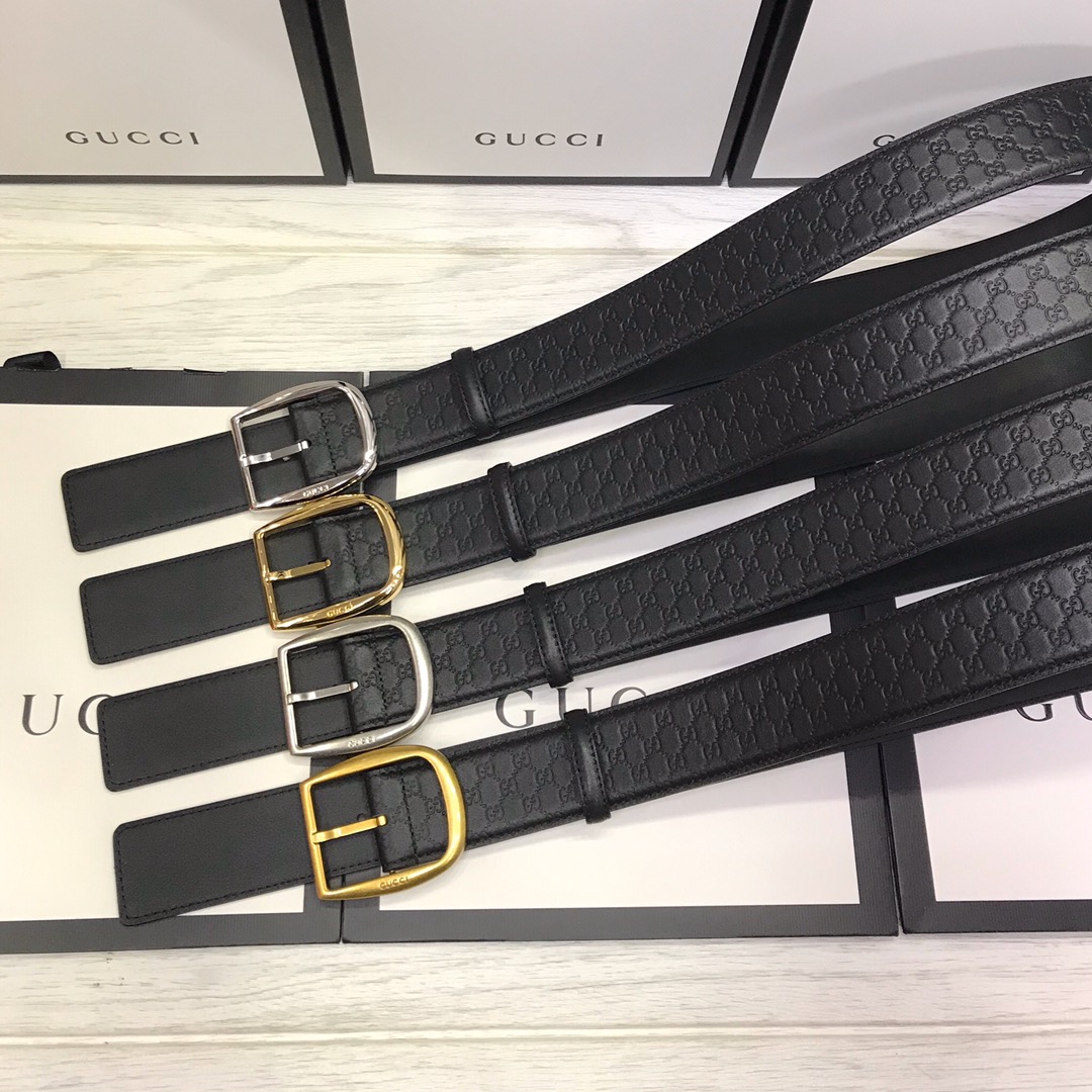 Gucci Male Pin Buckle Belt Cow Leather Black M