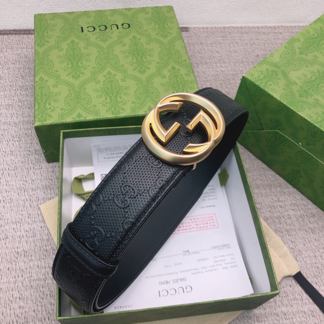 Gucci Male Leather Belt Top Grain Leather