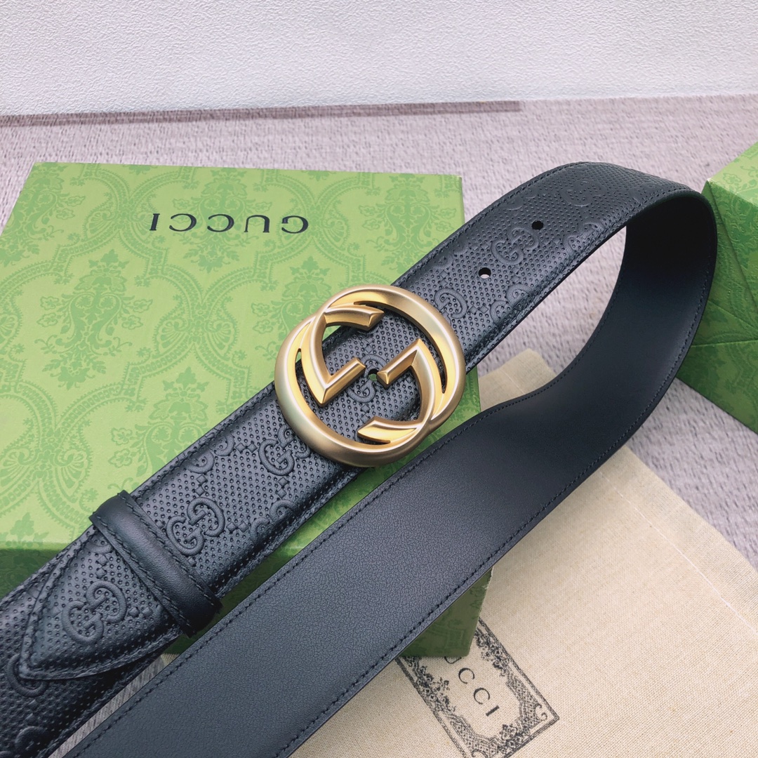 Gucci Male Leather Belt Top Grain Leather