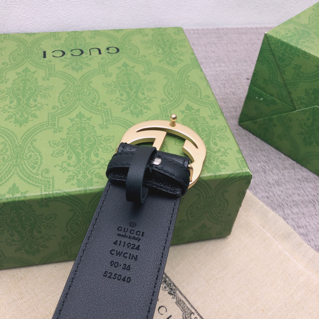 Gucci Male Leather Belt Top Grain Leather