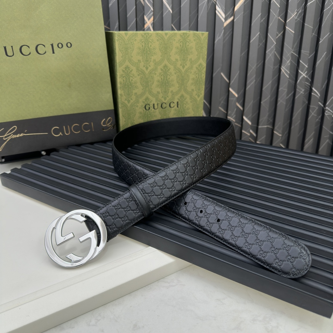 Gucci Basic Belt Canvas Black S-m