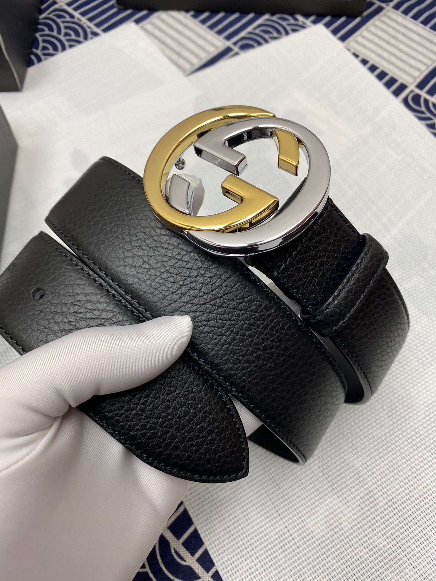 Gucci Male Leather Belt Top Grain Leather M