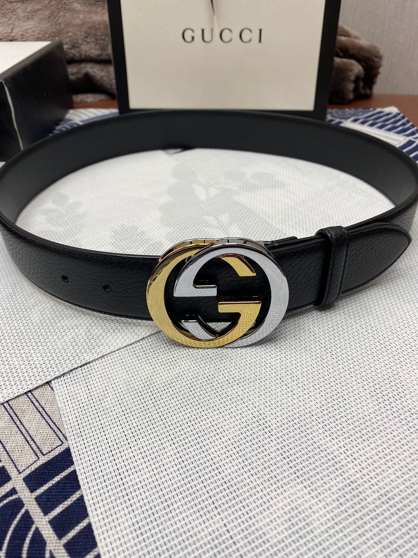 Gucci Male Leather Belt Top Grain Leather M