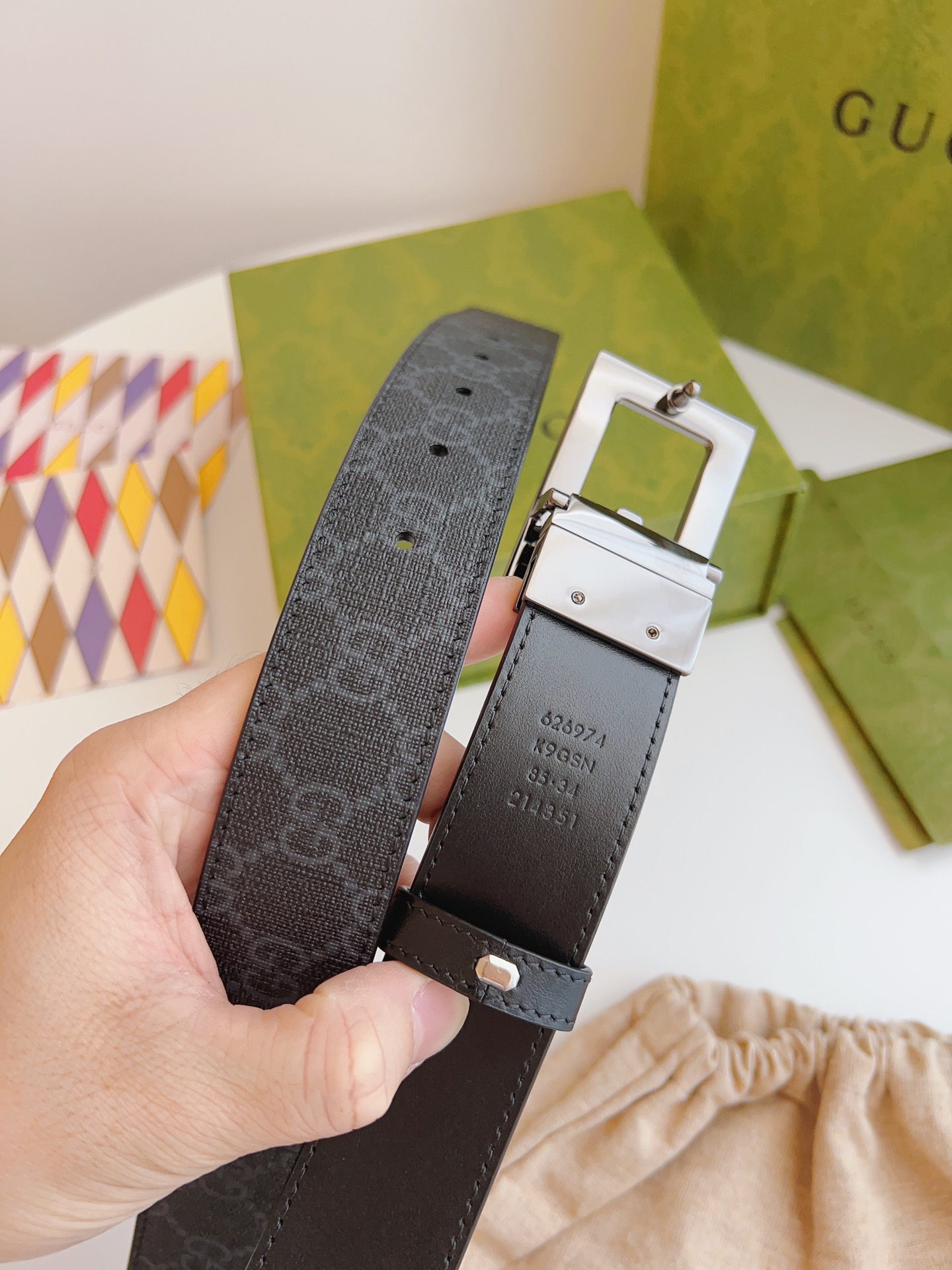 Gucci Basic Belt Canvas Black S-m