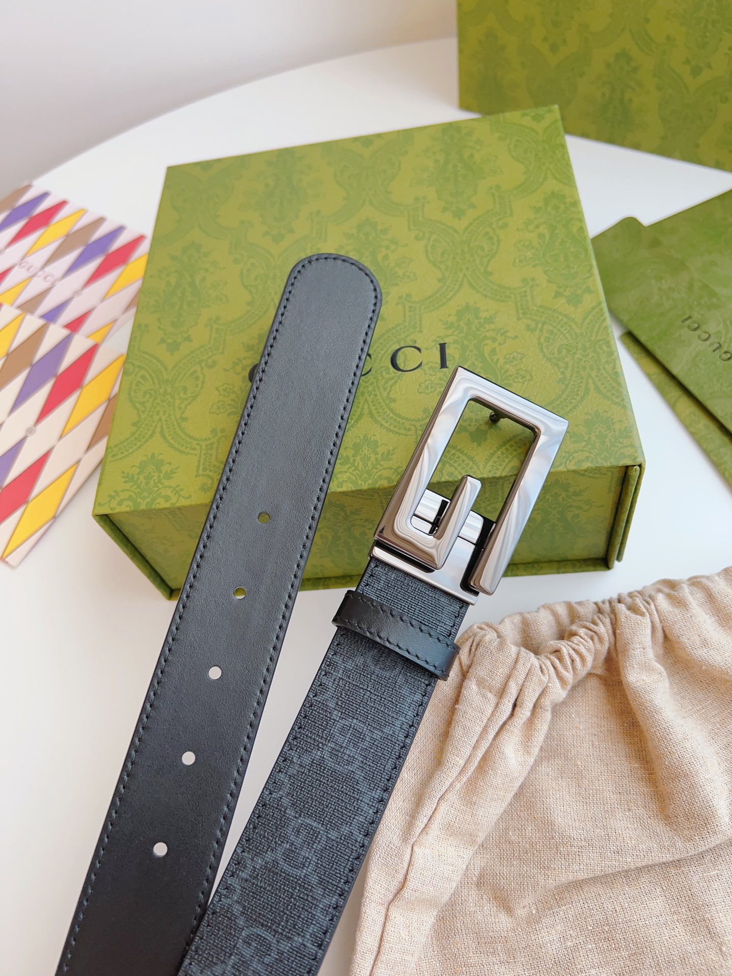 Gucci Basic Belt Canvas Black S-m