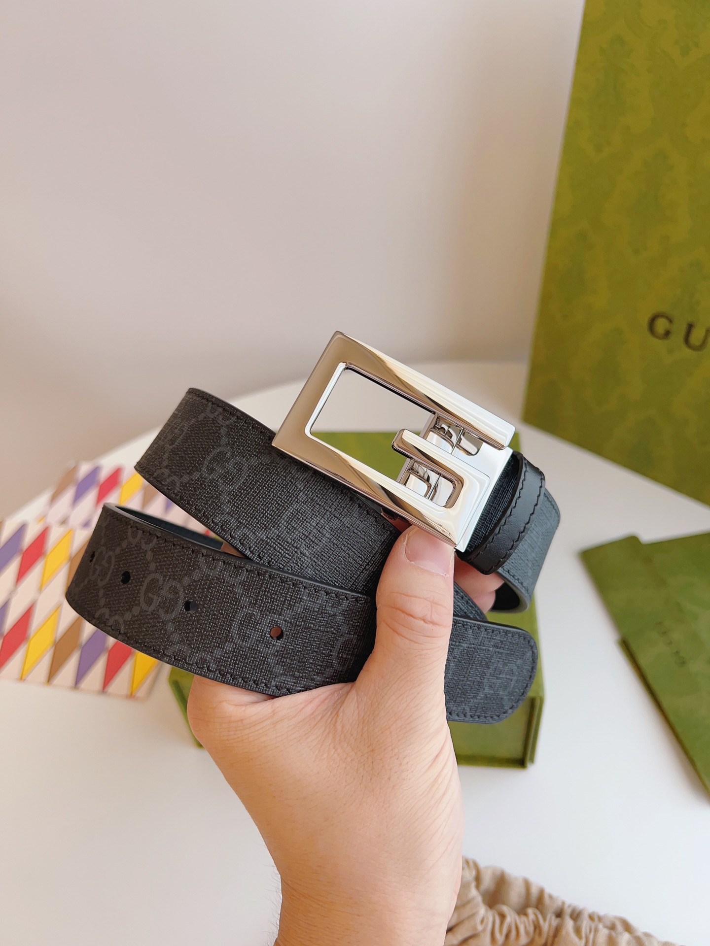 Gucci Basic Belt Canvas Black S-m