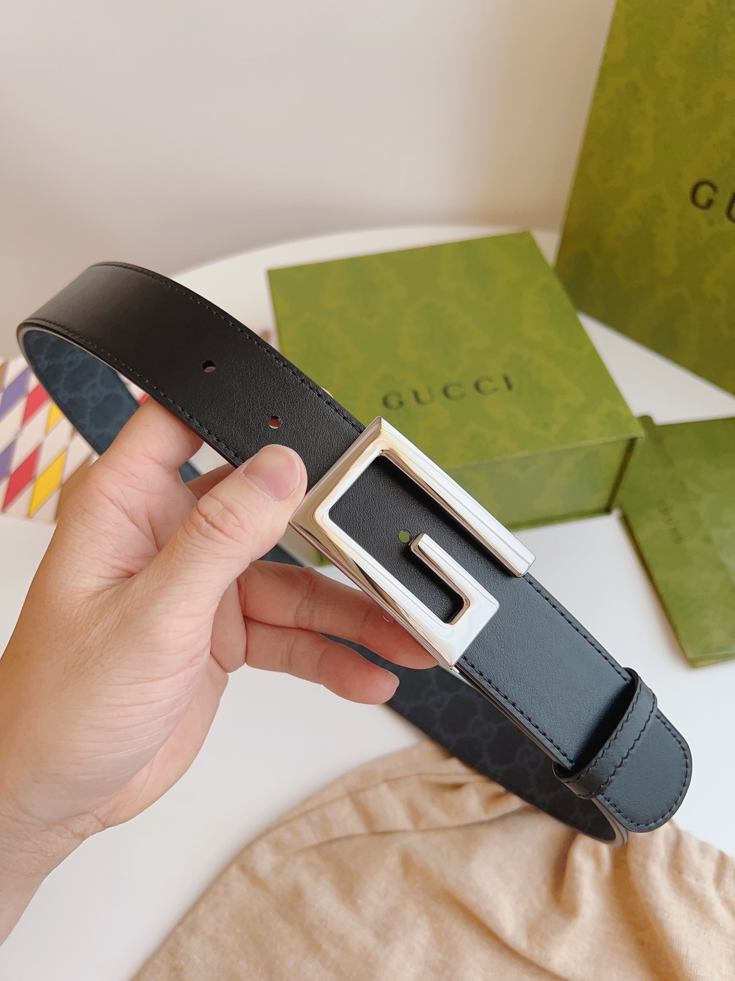 Gucci Basic Belt Canvas Black S-m