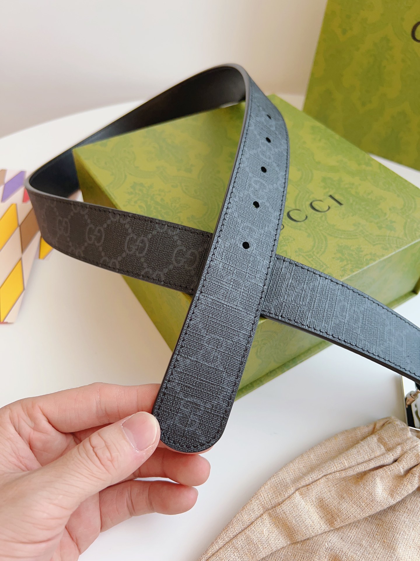 Gucci Basic Belt Canvas Black S-m