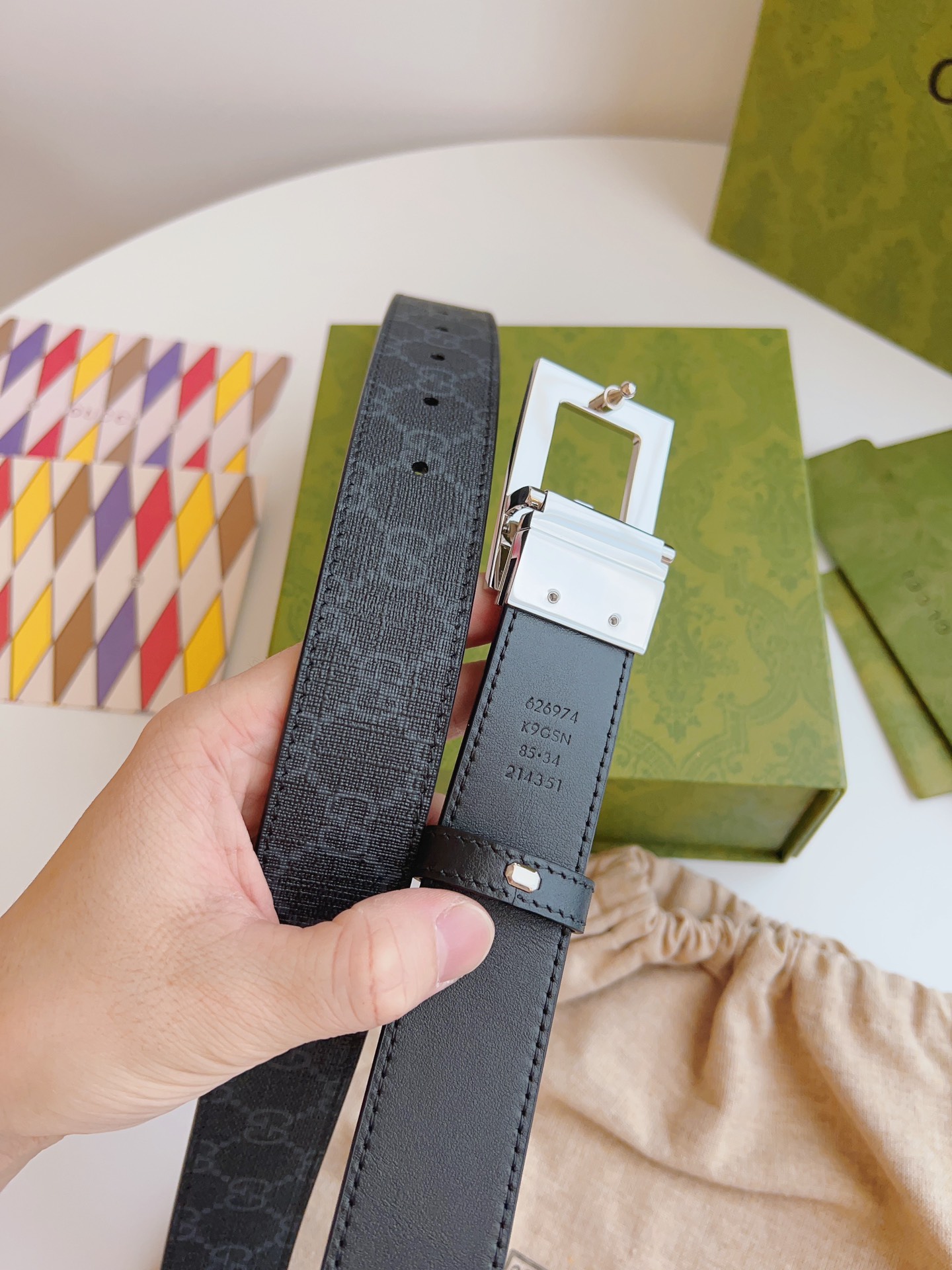 Gucci Basic Belt Canvas Black S-m