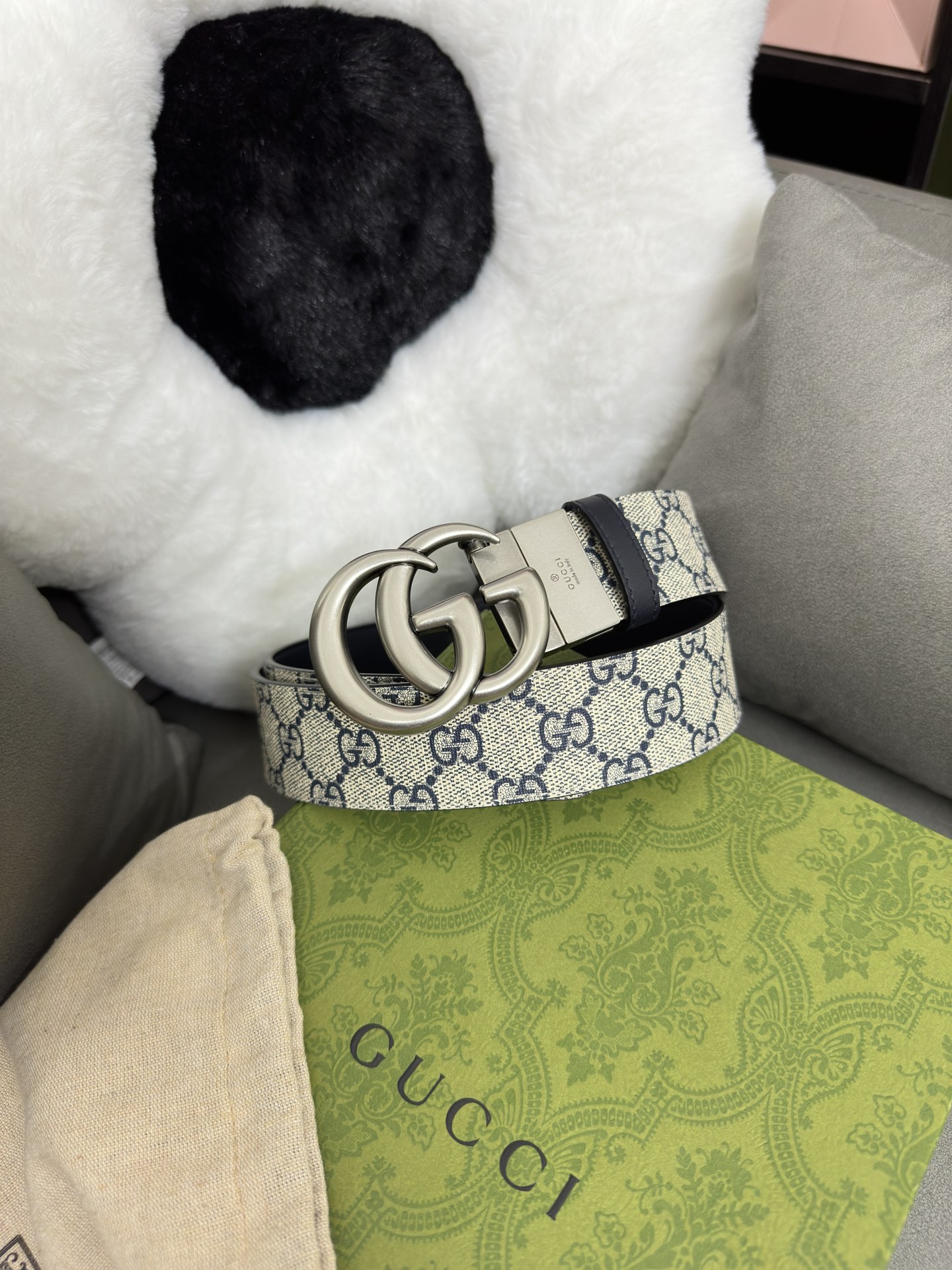 Gucci Basic Belt Canvas Black S-m