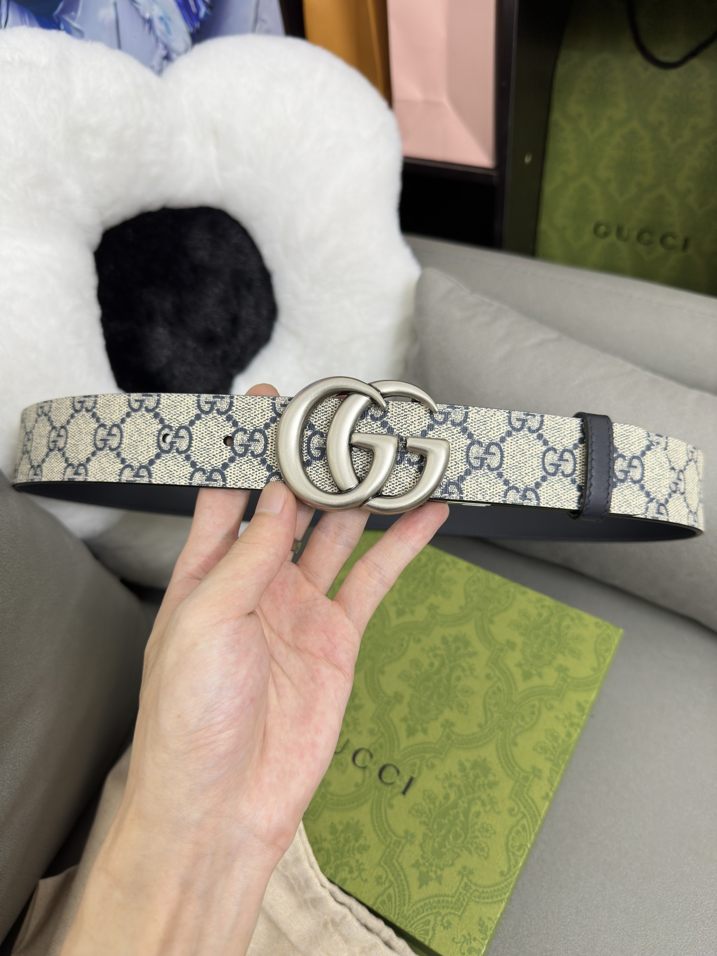 Gucci Basic Belt Canvas Black S-m