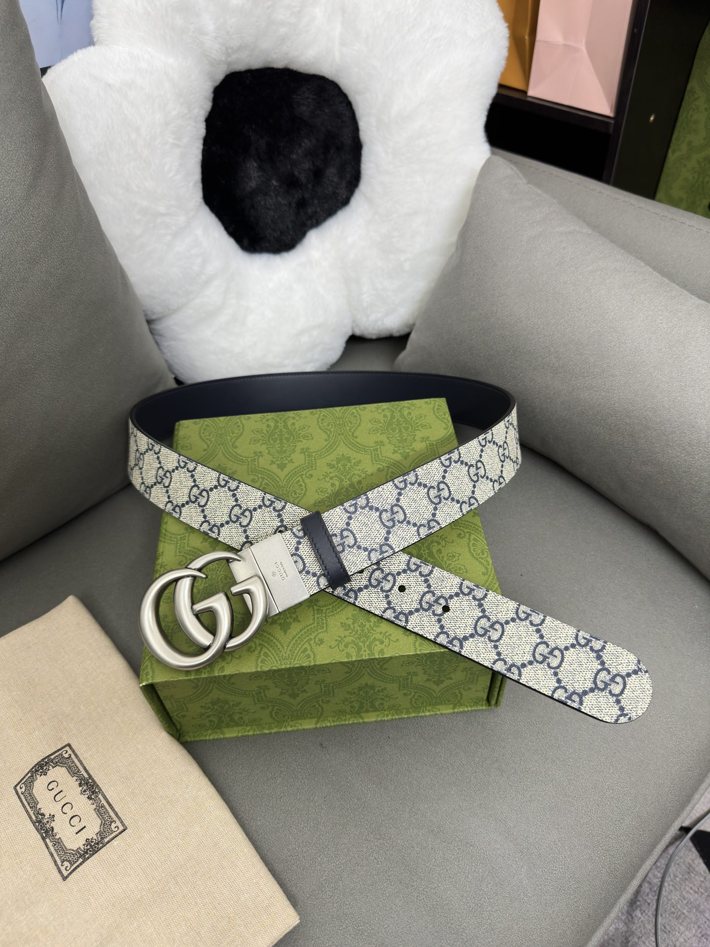 Gucci Basic Belt Canvas Black S-m