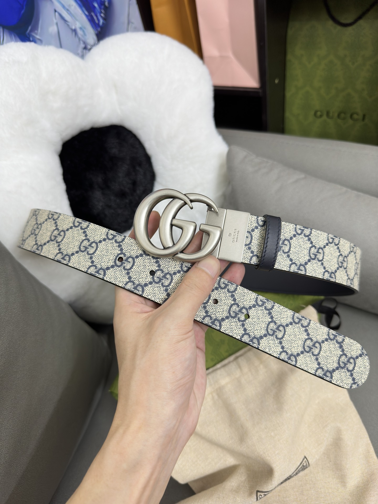 Gucci Basic Belt Canvas Black S-m