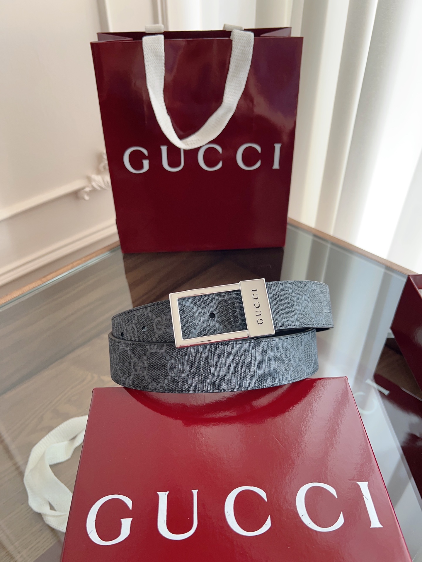 Gucci Male Basic Belt Canvas Black