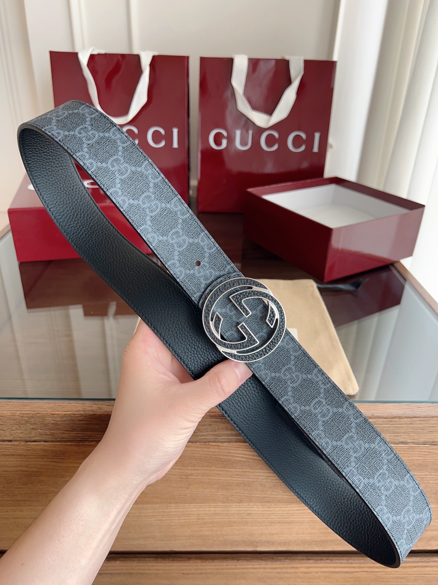 Gucci Male Basic Belt Canvas Black 13514