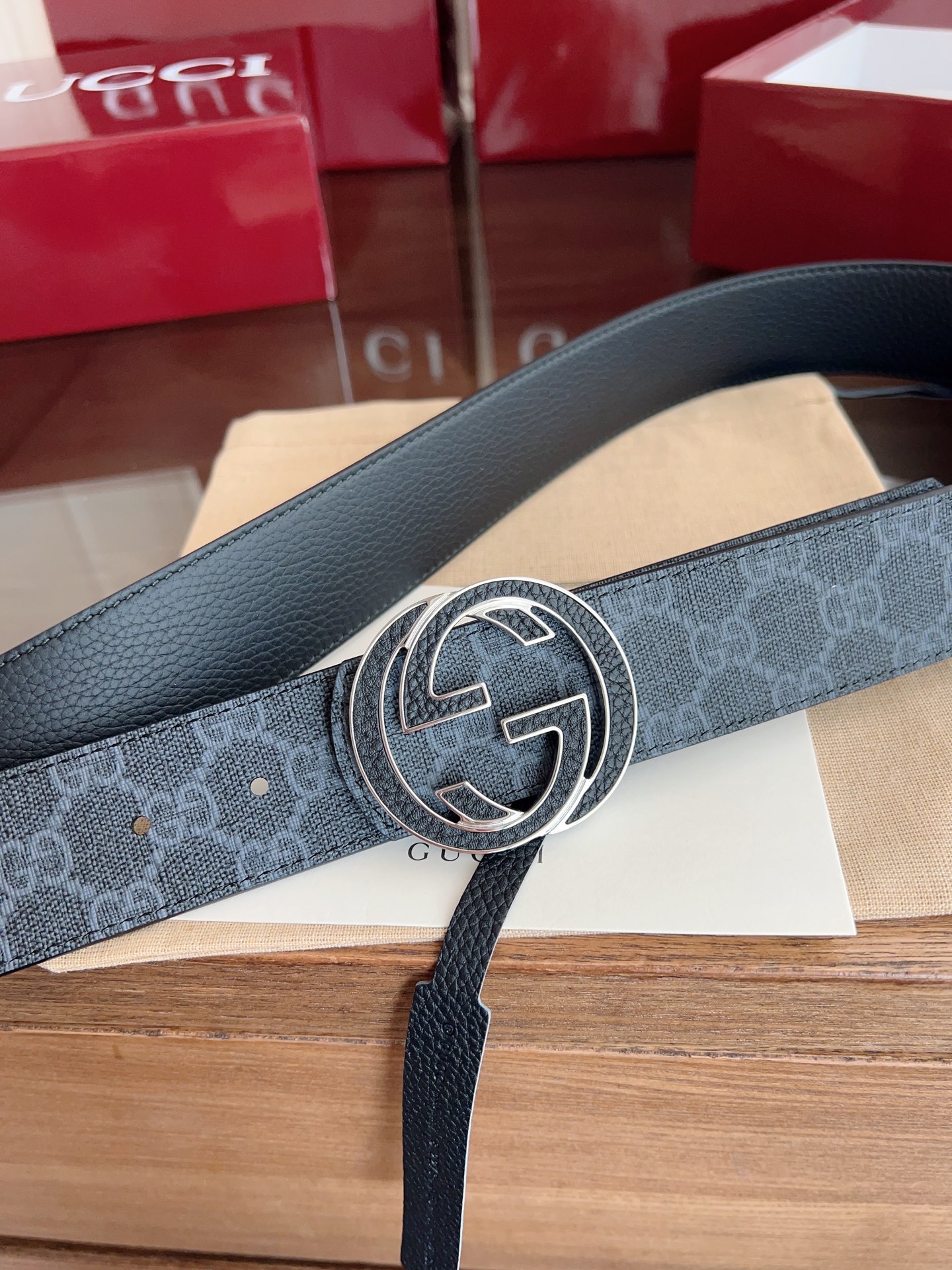 Gucci Male Basic Belt Canvas Black 13514