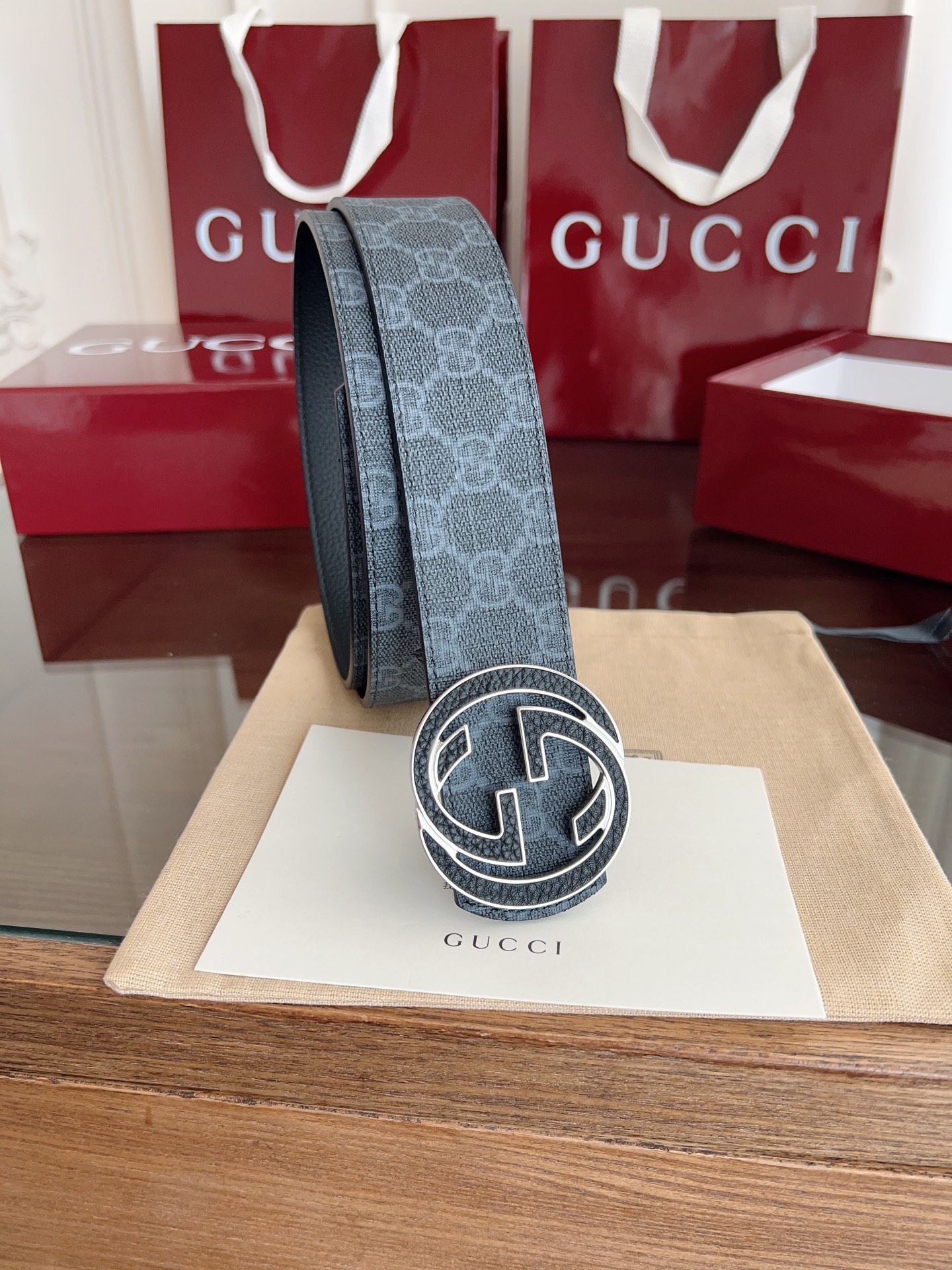 Gucci Male Basic Belt Canvas Black 13514