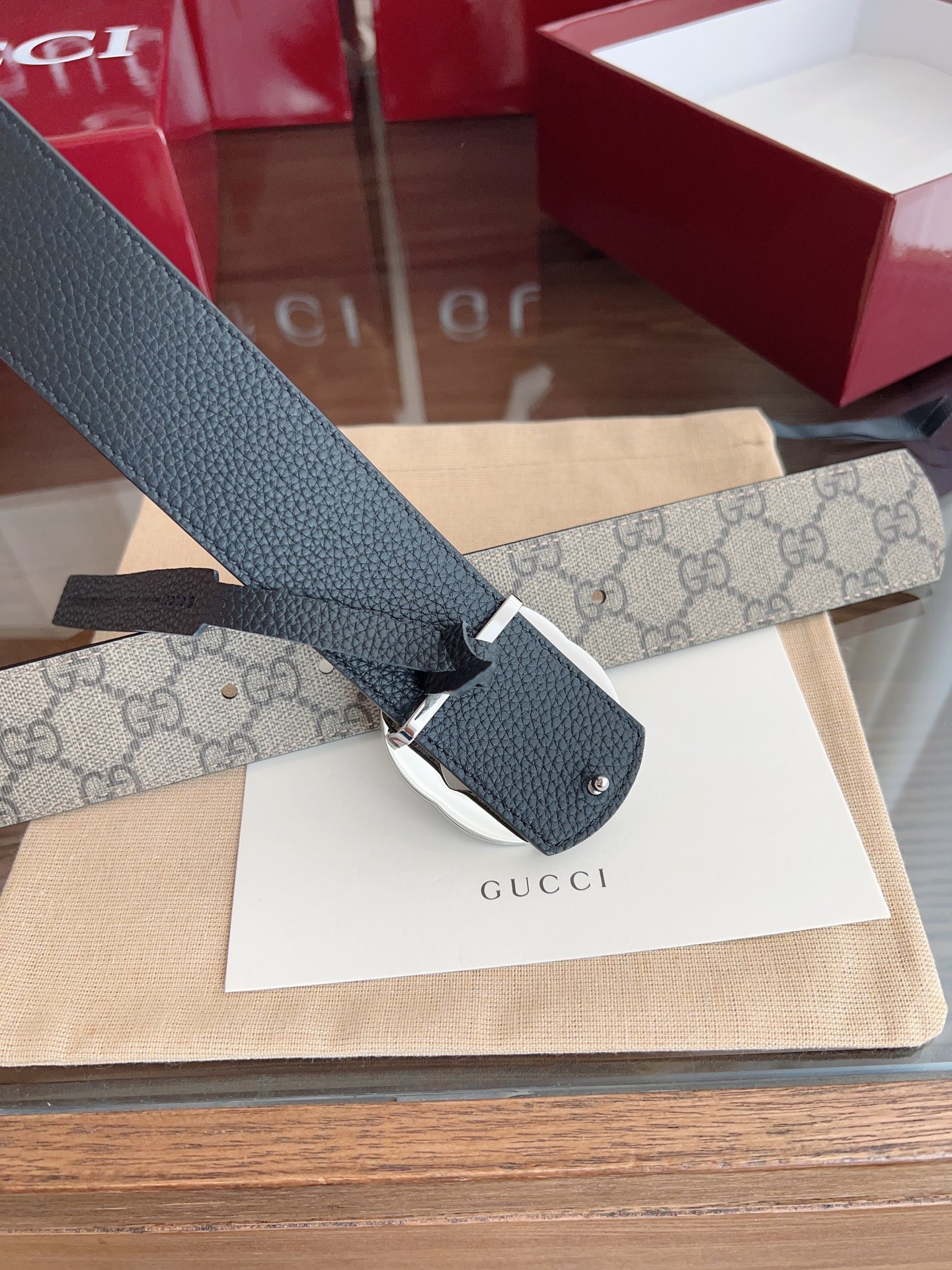 Gucci Male Basic Belt Canvas Black 13514