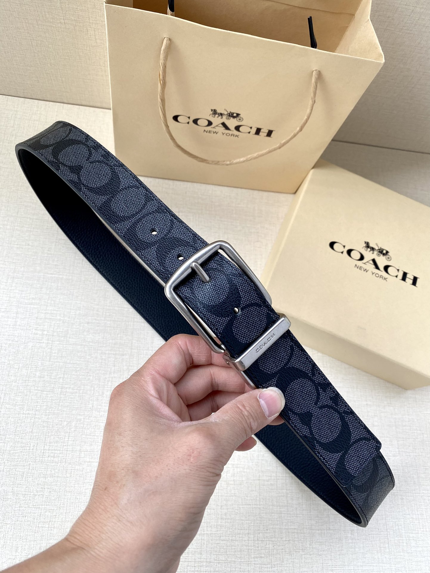 Coach Male Leather Belt Top Grain Leather M