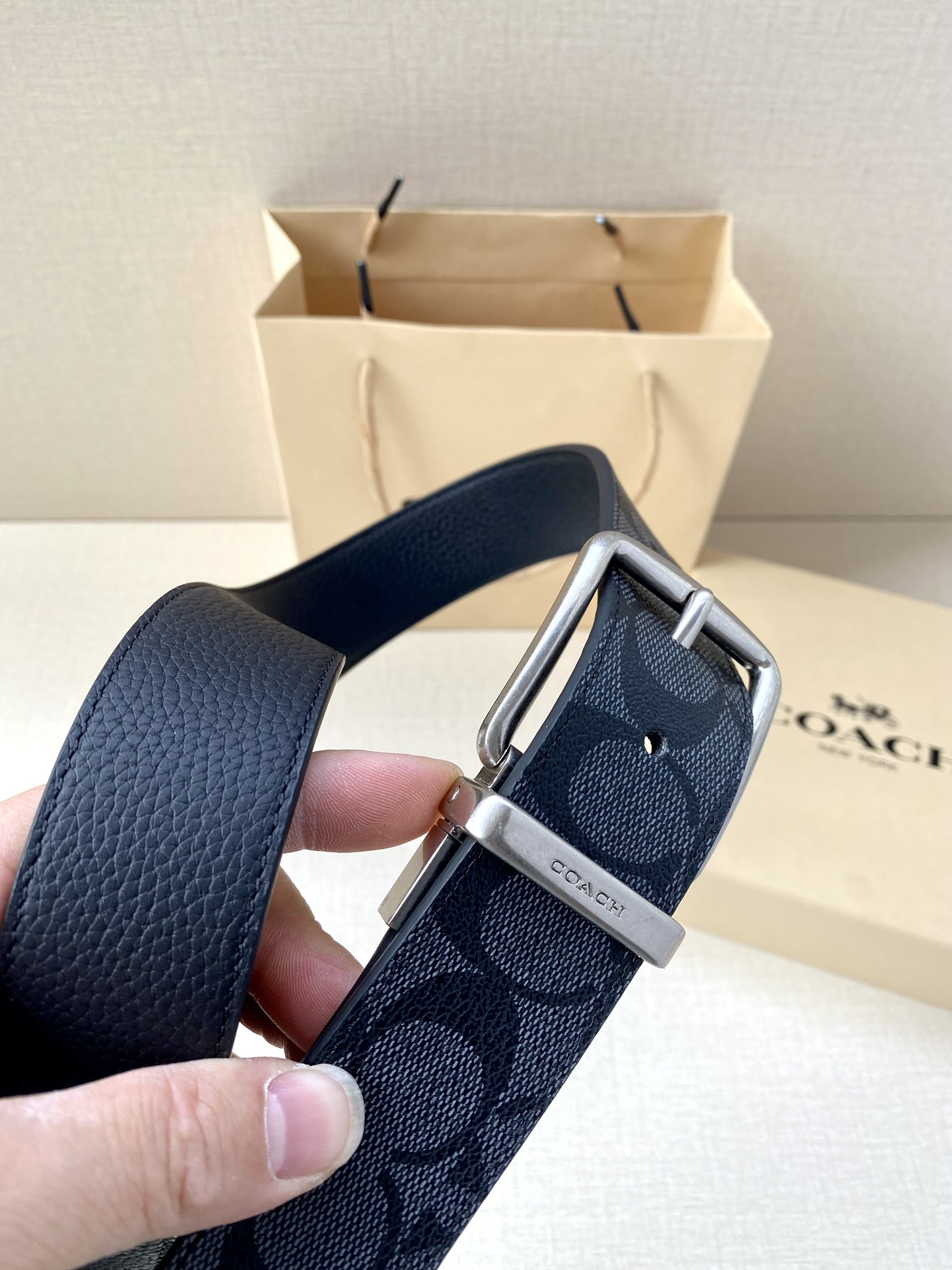 Coach Male Leather Belt Top Grain Leather M