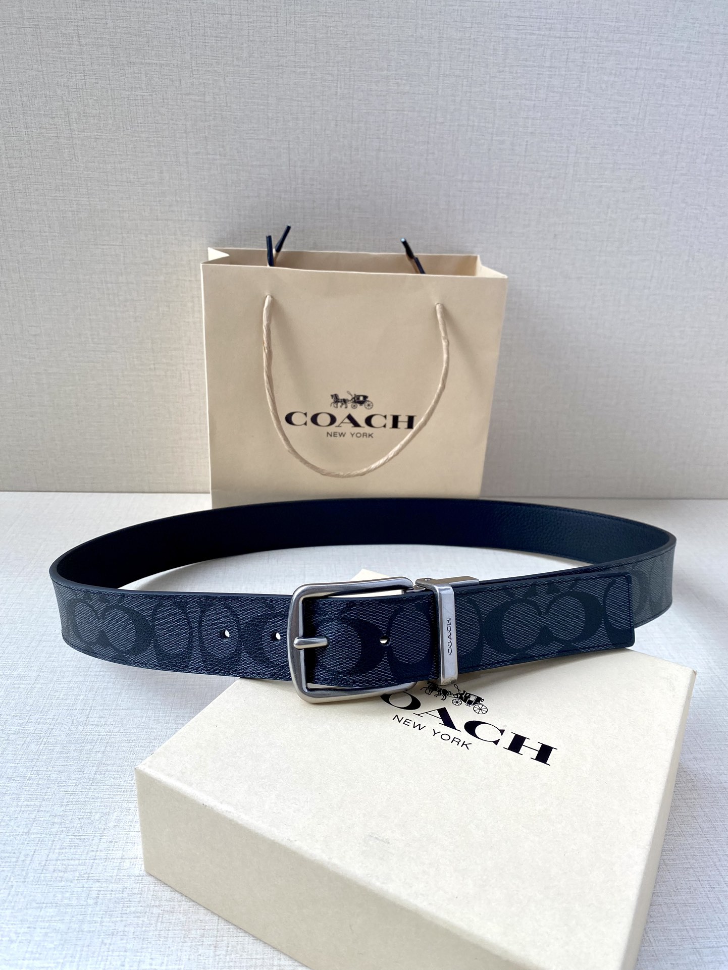 Coach Male Leather Belt Top Grain Leather M