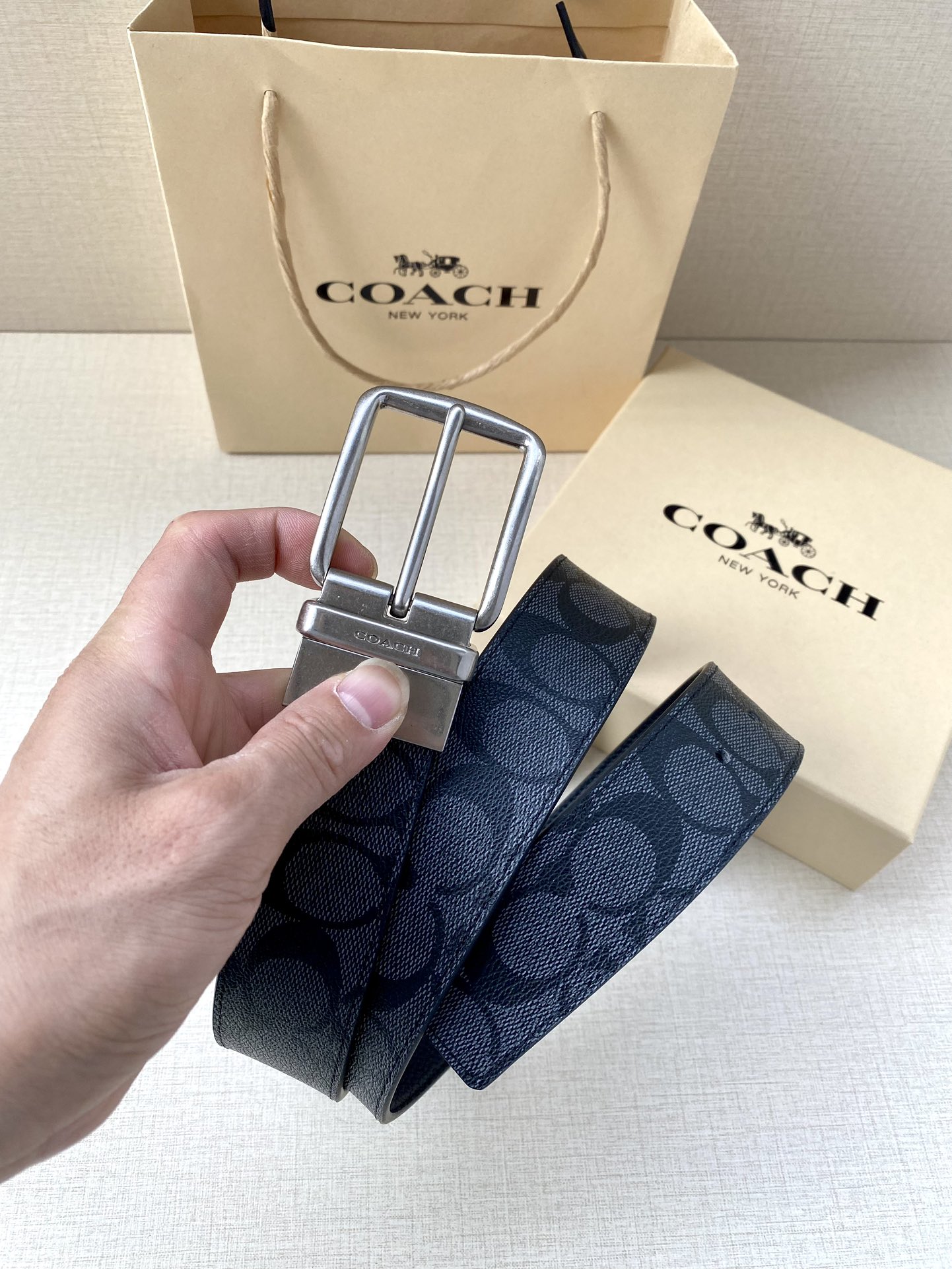 Coach Male Leather Belt Top Grain Leather M