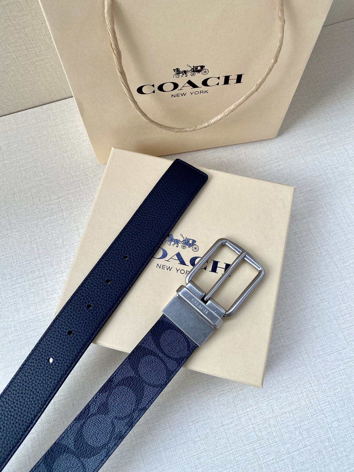 Coach Male Leather Belt Top Grain Leather M