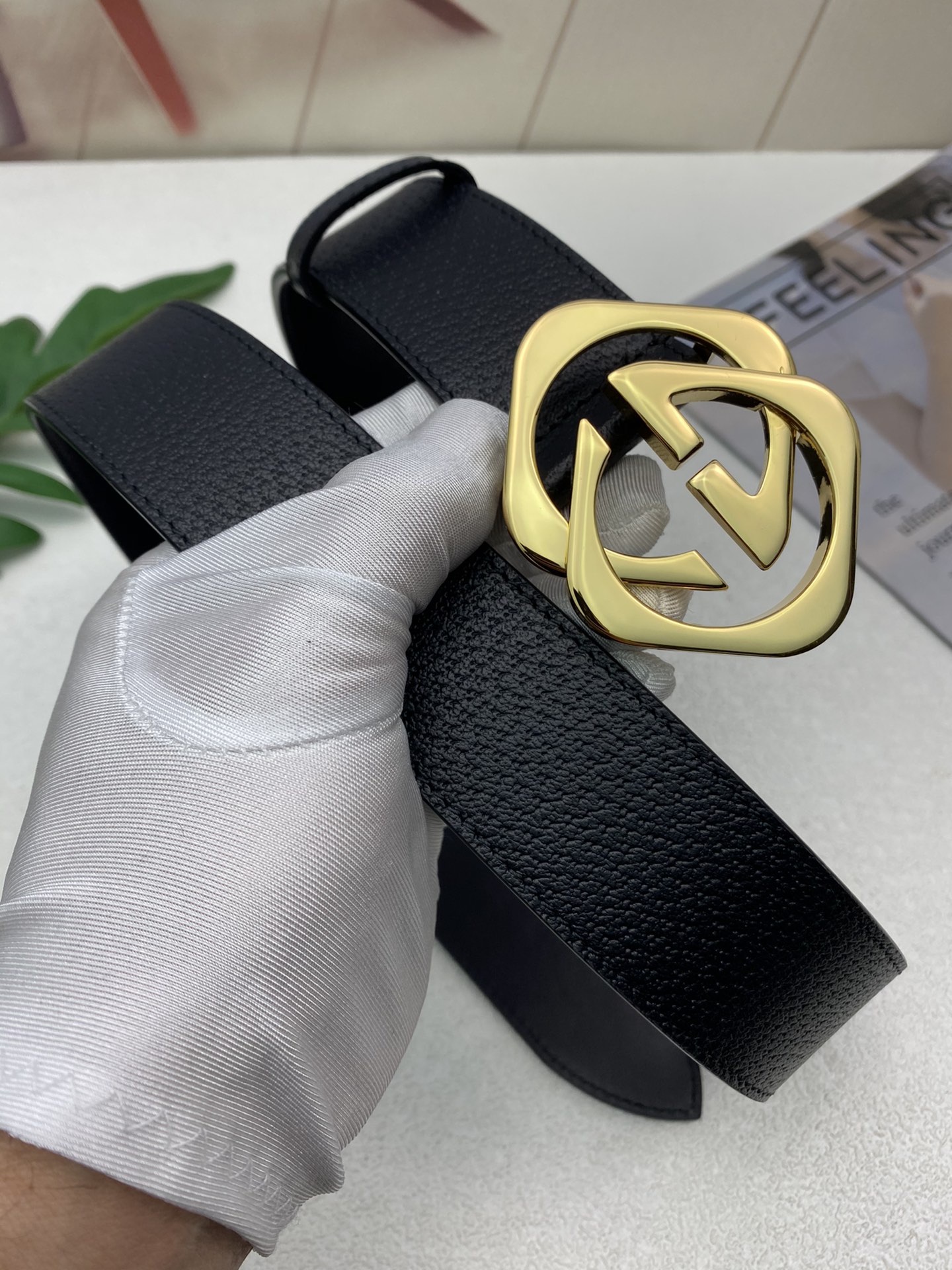 Gucci Leather Belt Top Grain Leather