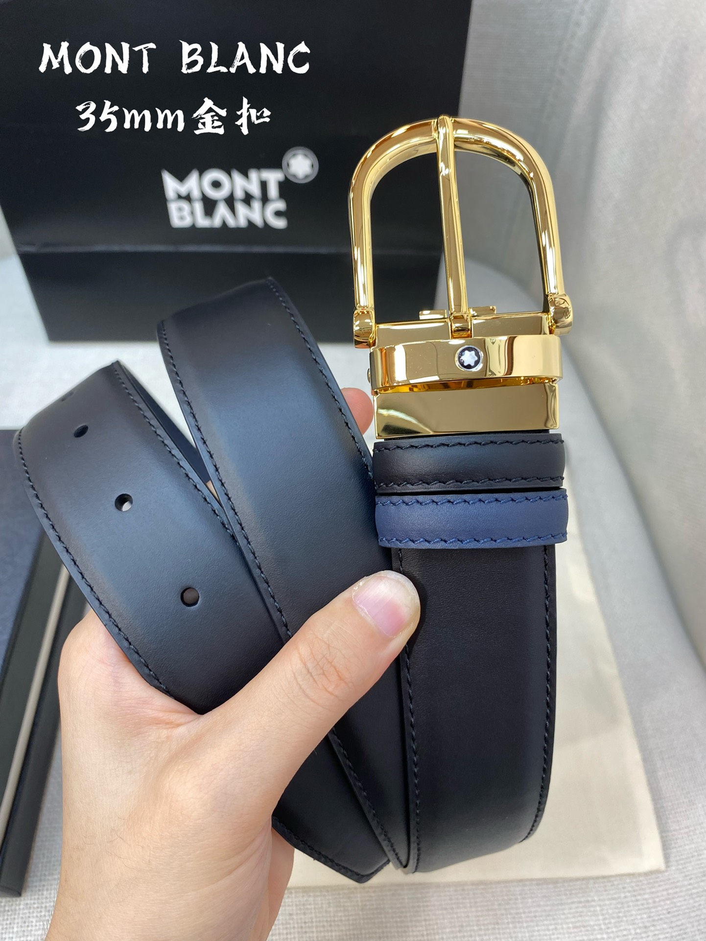 Montblanc Leather Belt Top Grain Leather 13514-m
