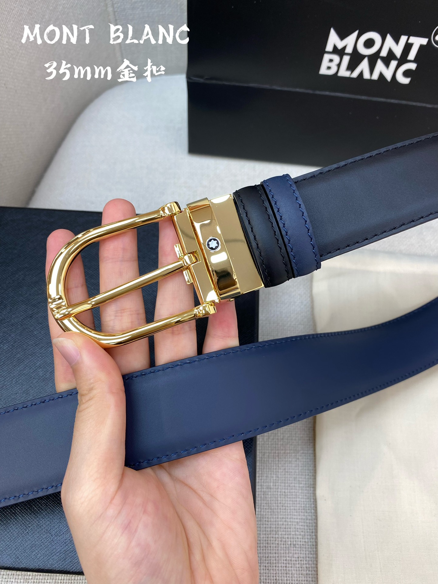 Montblanc Leather Belt Top Grain Leather 13514-m