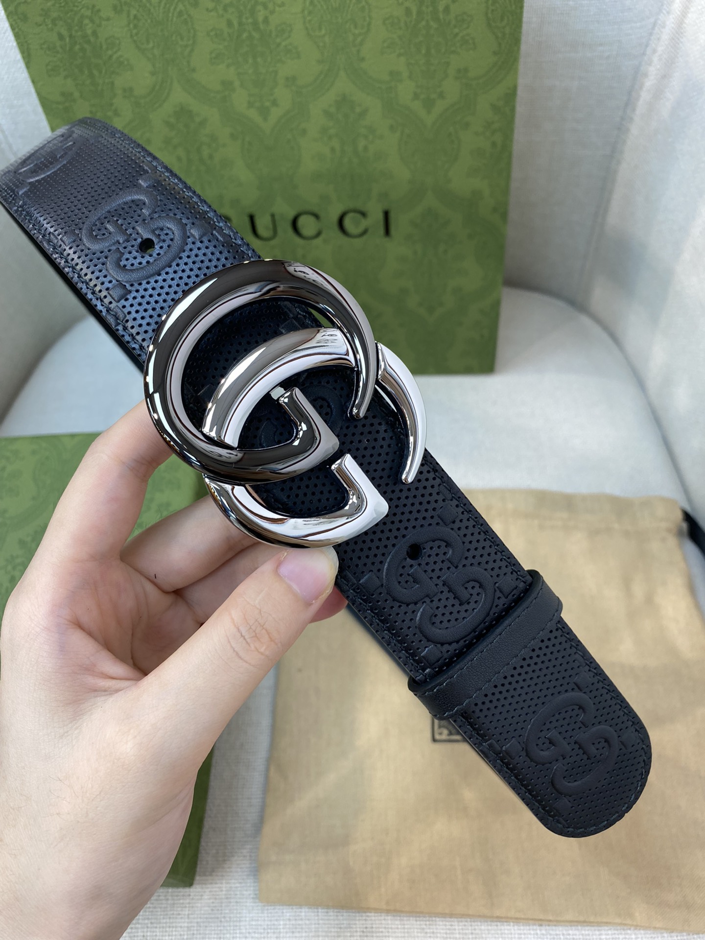 Gucci Male Basic Belt Cow Leather M-l