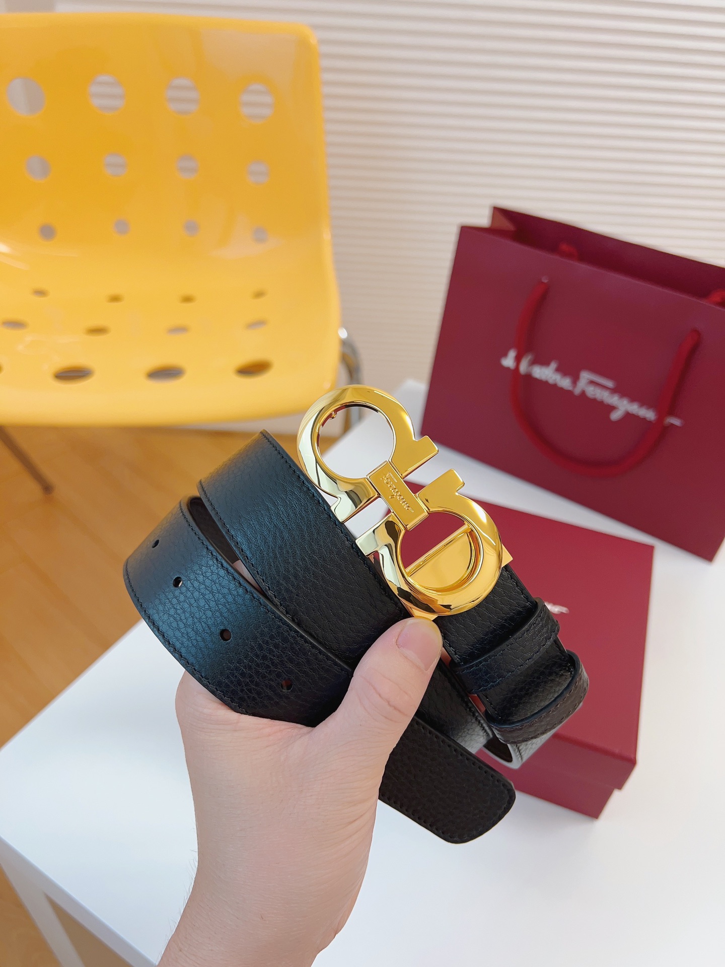 Salvatore Ferragamo Leather Belt 35mm-m