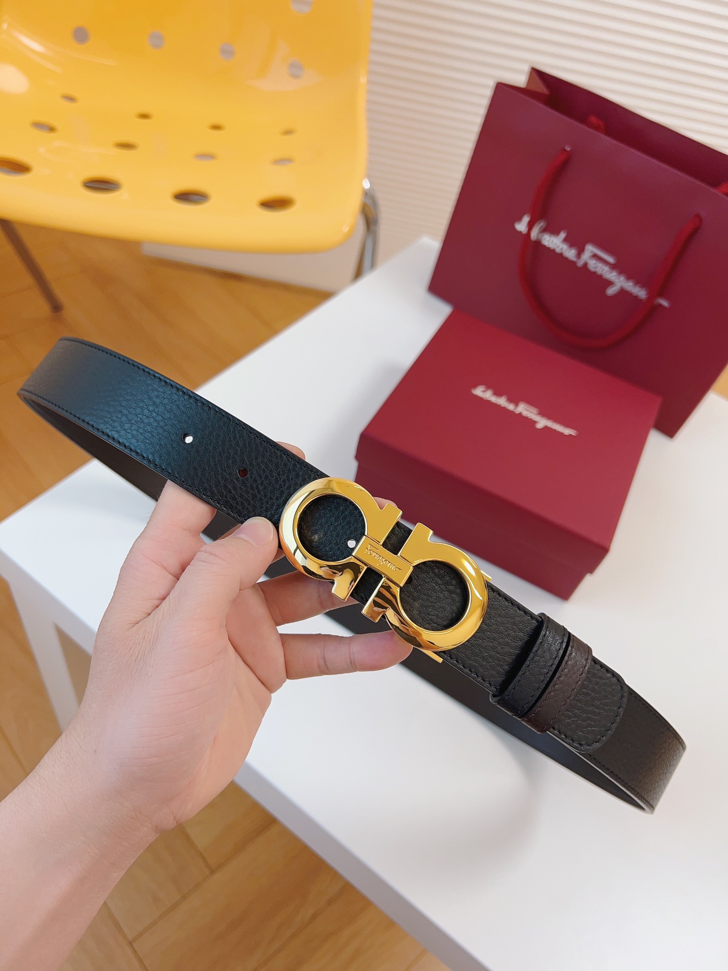 Salvatore Ferragamo Leather Belt 35mm-m