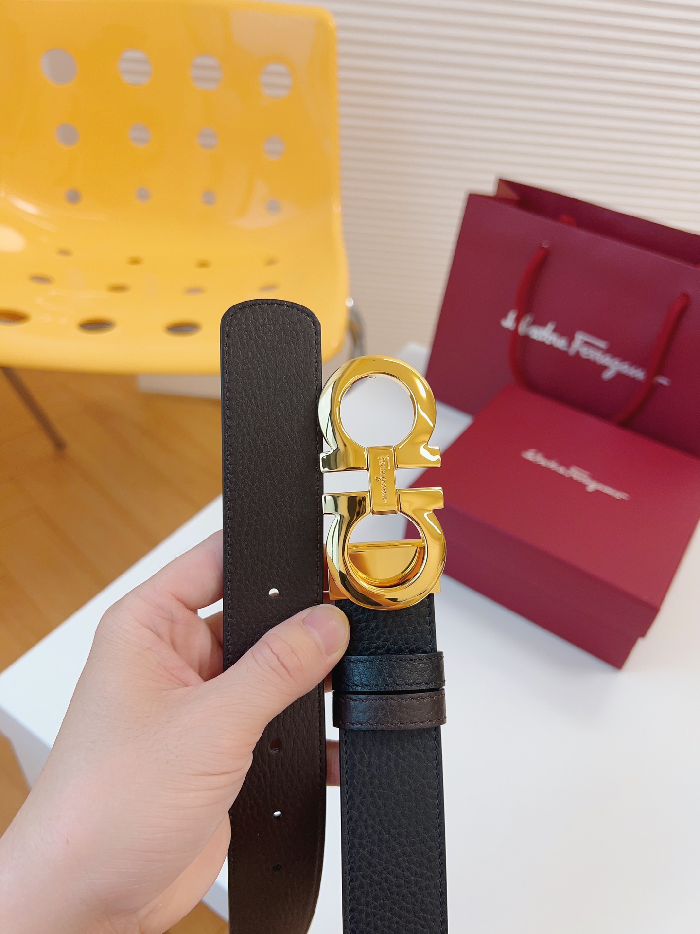 Salvatore Ferragamo Leather Belt 35mm-m