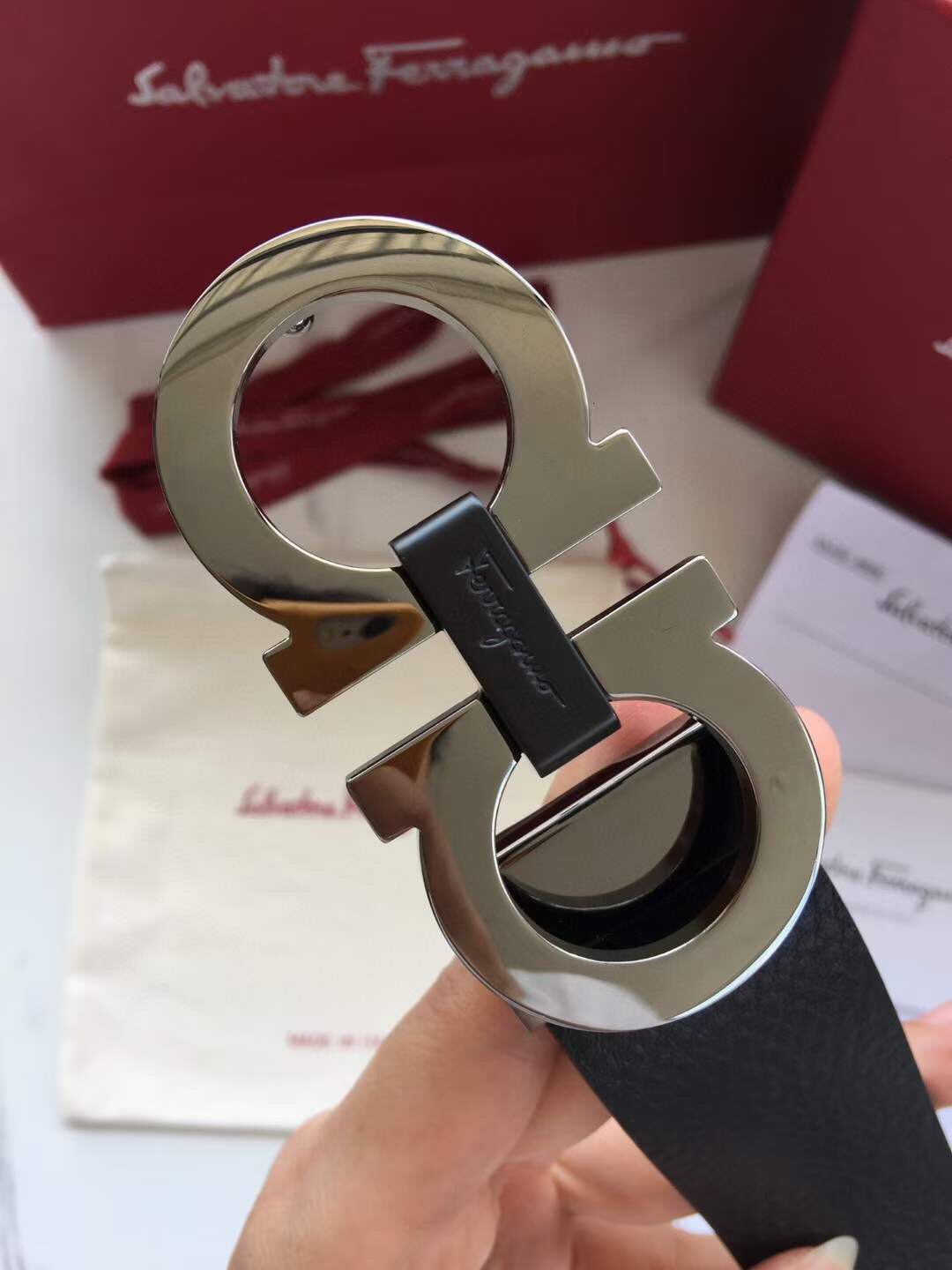 Salvatore Ferragamo Basic Belt Top Grain Leather 35mm