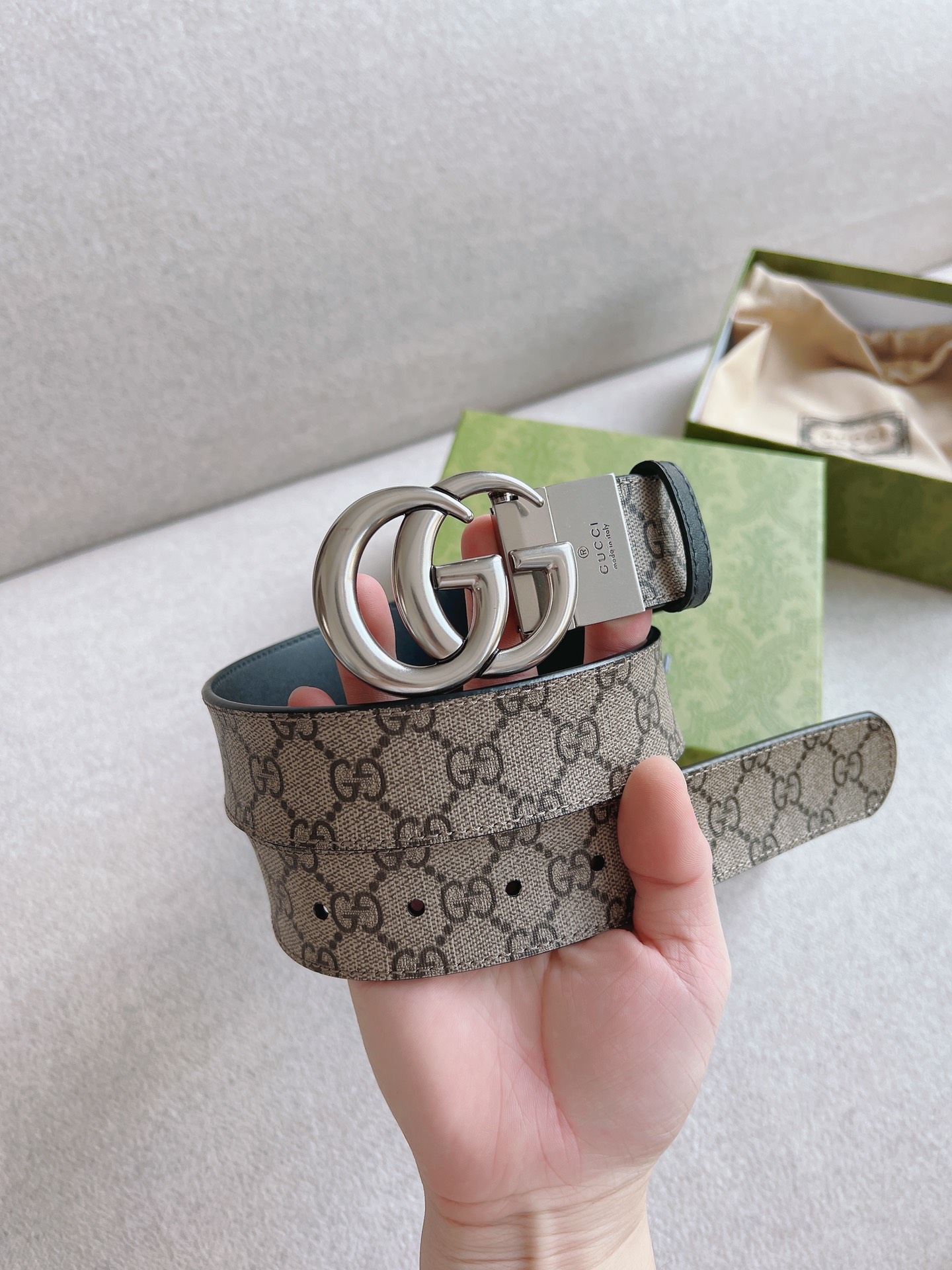 Gucci Basic Belt Canvas Black 37mm-13514-s-m