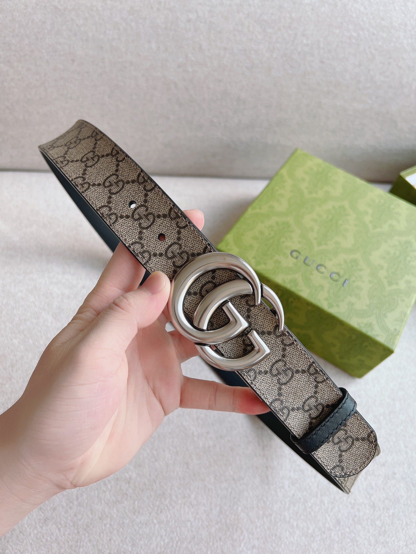 Gucci Basic Belt Canvas Black 37mm-13514-s-m