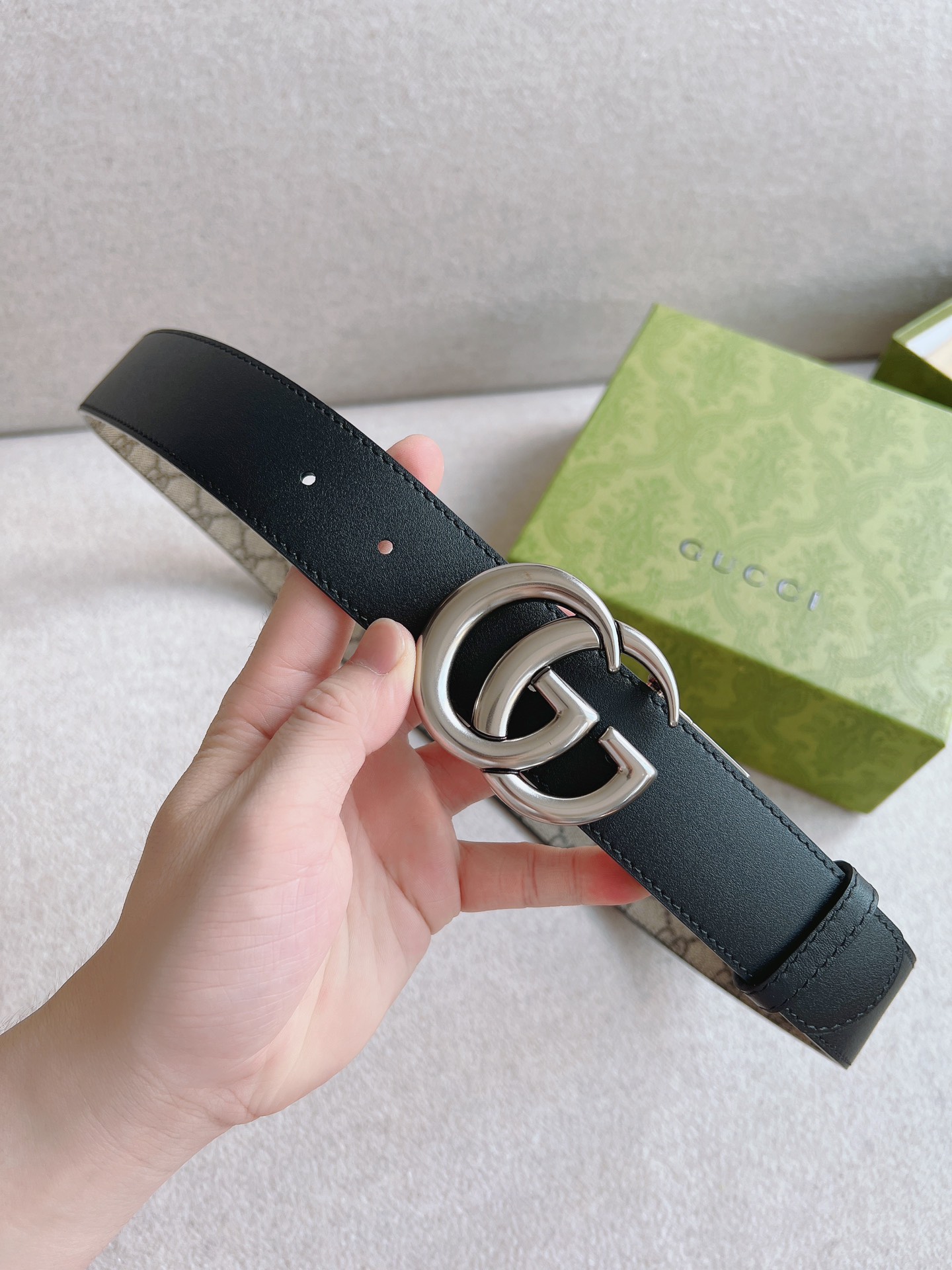 Gucci Basic Belt Canvas Black 37mm-13514-s-m