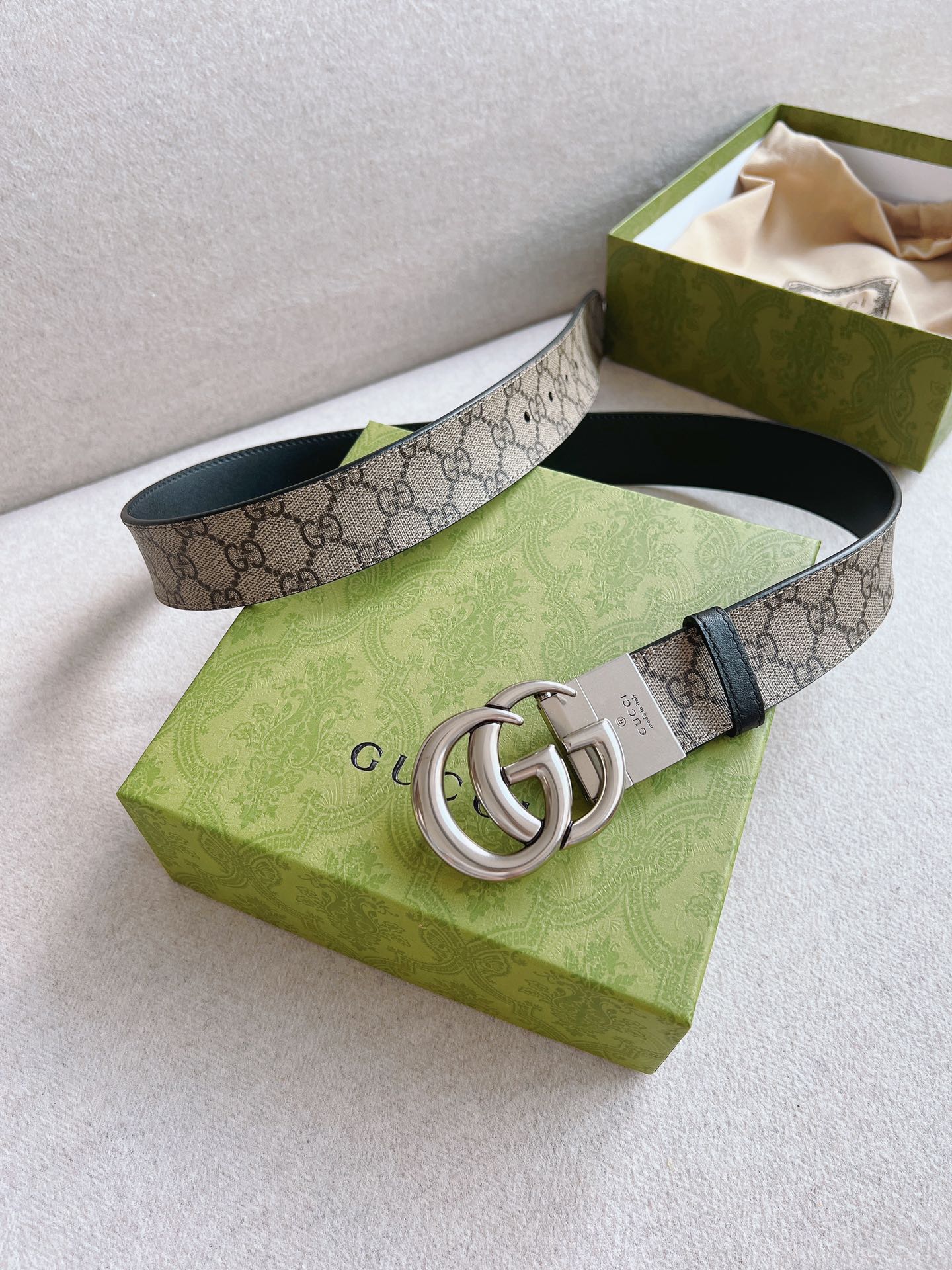 Gucci Basic Belt Canvas Black 37mm-13514-s-m