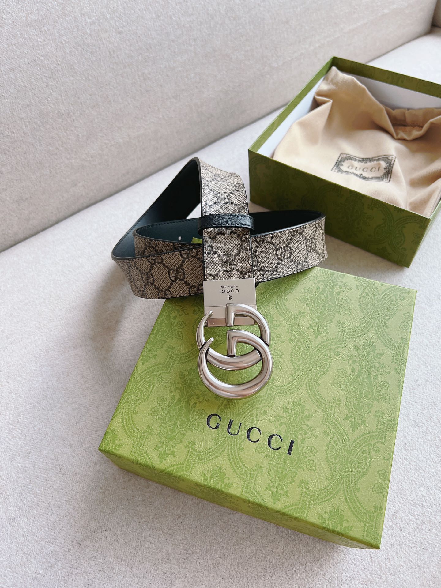 Gucci Basic Belt Canvas Black 37mm-13514-s-m