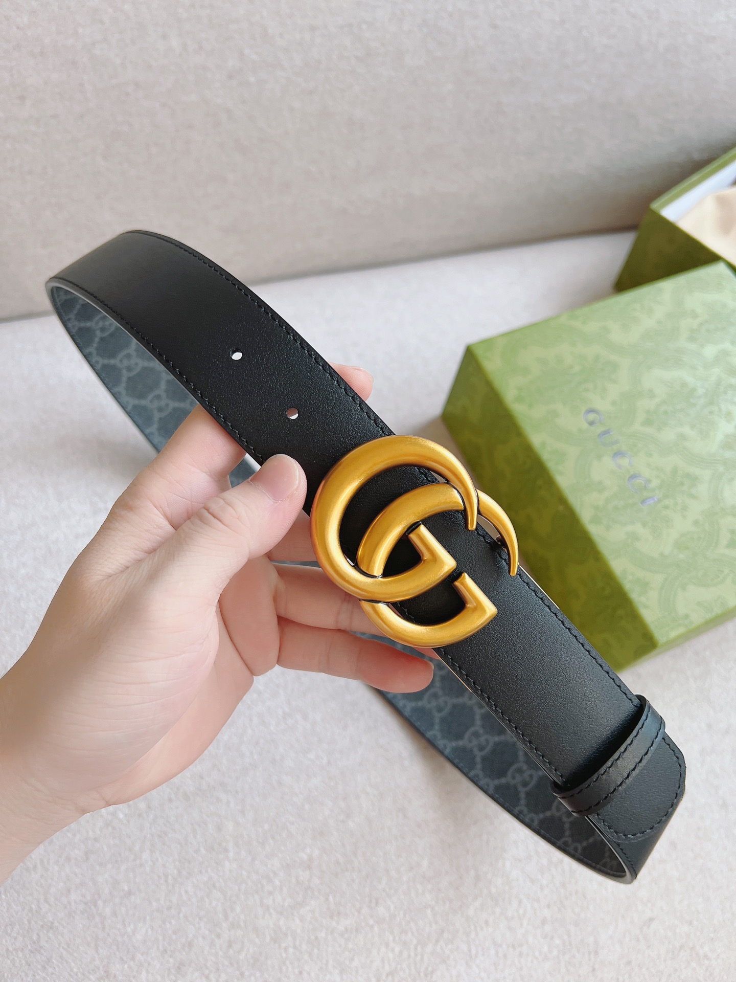 Gucci Basic Belt Canvas Black 37mm-13514-s-m