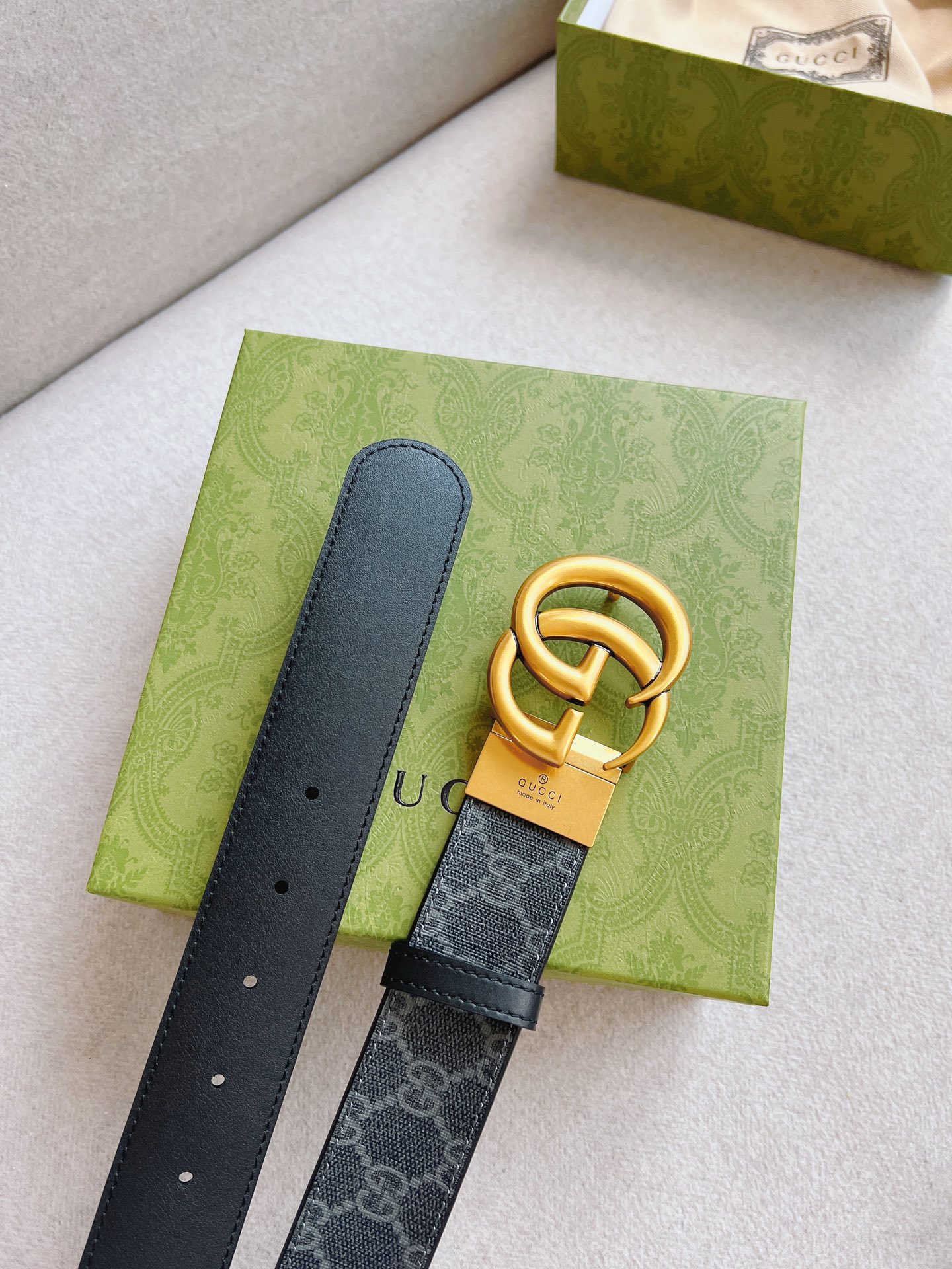 Gucci Basic Belt Canvas Black 37mm-13514-s-m